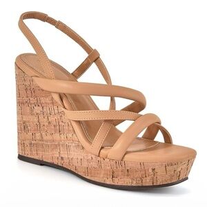 Jessica Simpson Simina leather cork wedge strappy sandals women’s Size 10M